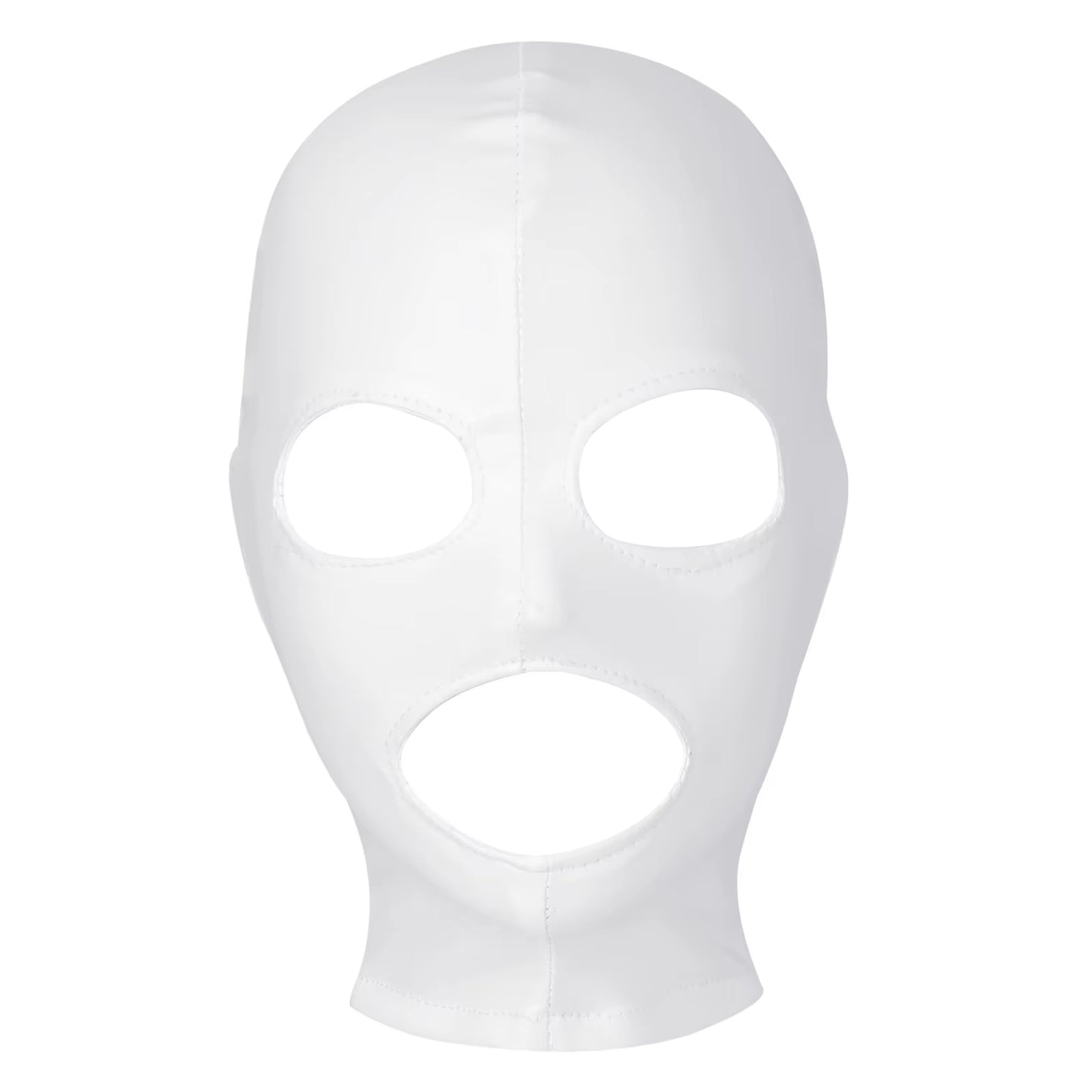 Unisex Latex Mask Men Women Cosplay Face Mask Shiny Metallic Open Eyes and Mouth Headgear Full Face Mask Hood Role Play Costume