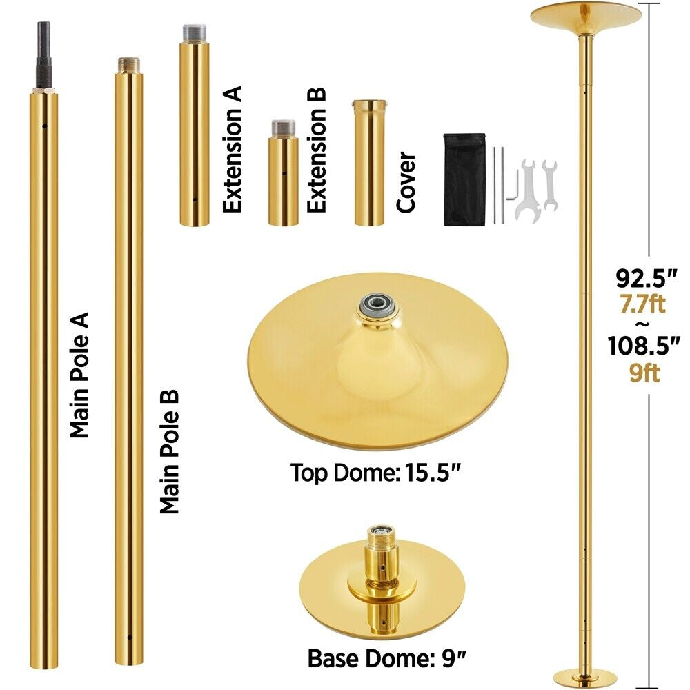 Dance Pole Portable Static Spinning Exercise Stripper Pole Height Adjustable