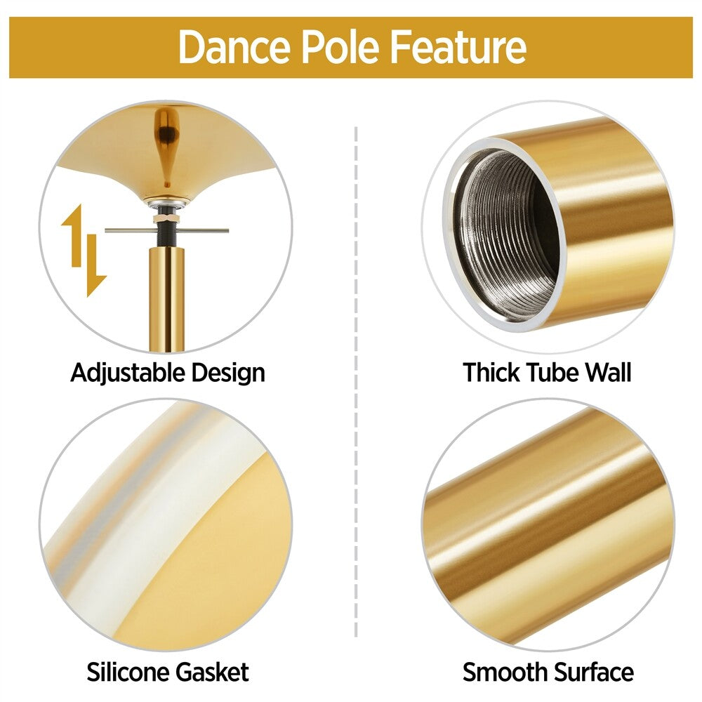 Dance Pole Portable Static Spinning Exercise Stripper Pole Height Adjustable