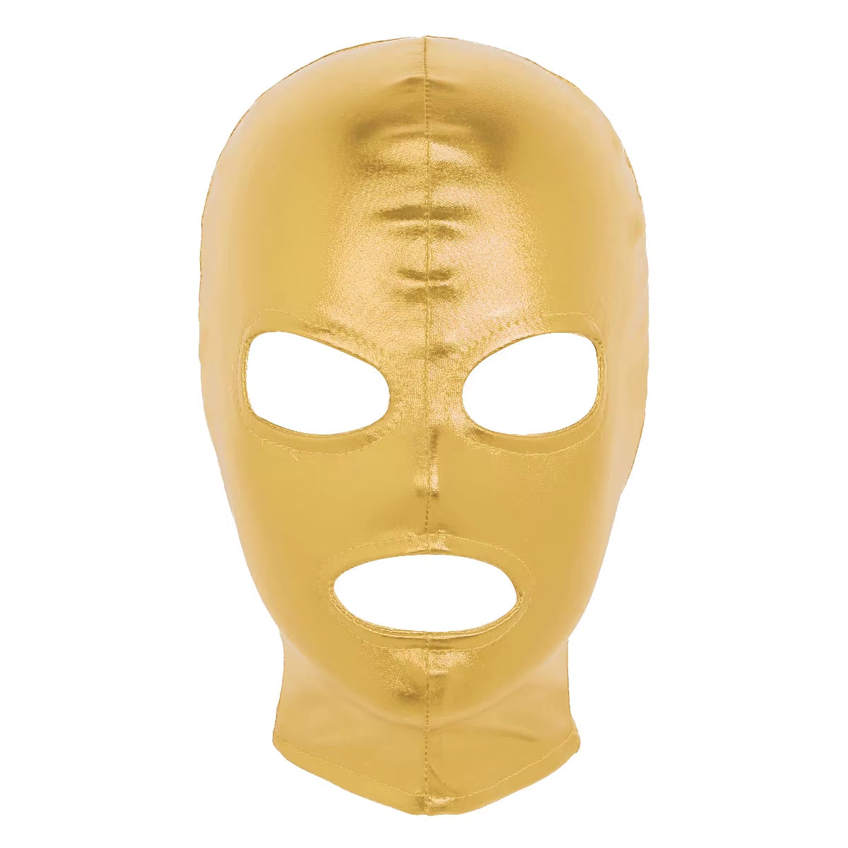 Unisex Latex Mask Men Women Cosplay Face Mask Shiny Metallic Open Eyes and Mouth Headgear Full Face Mask Hood Role Play Costume
