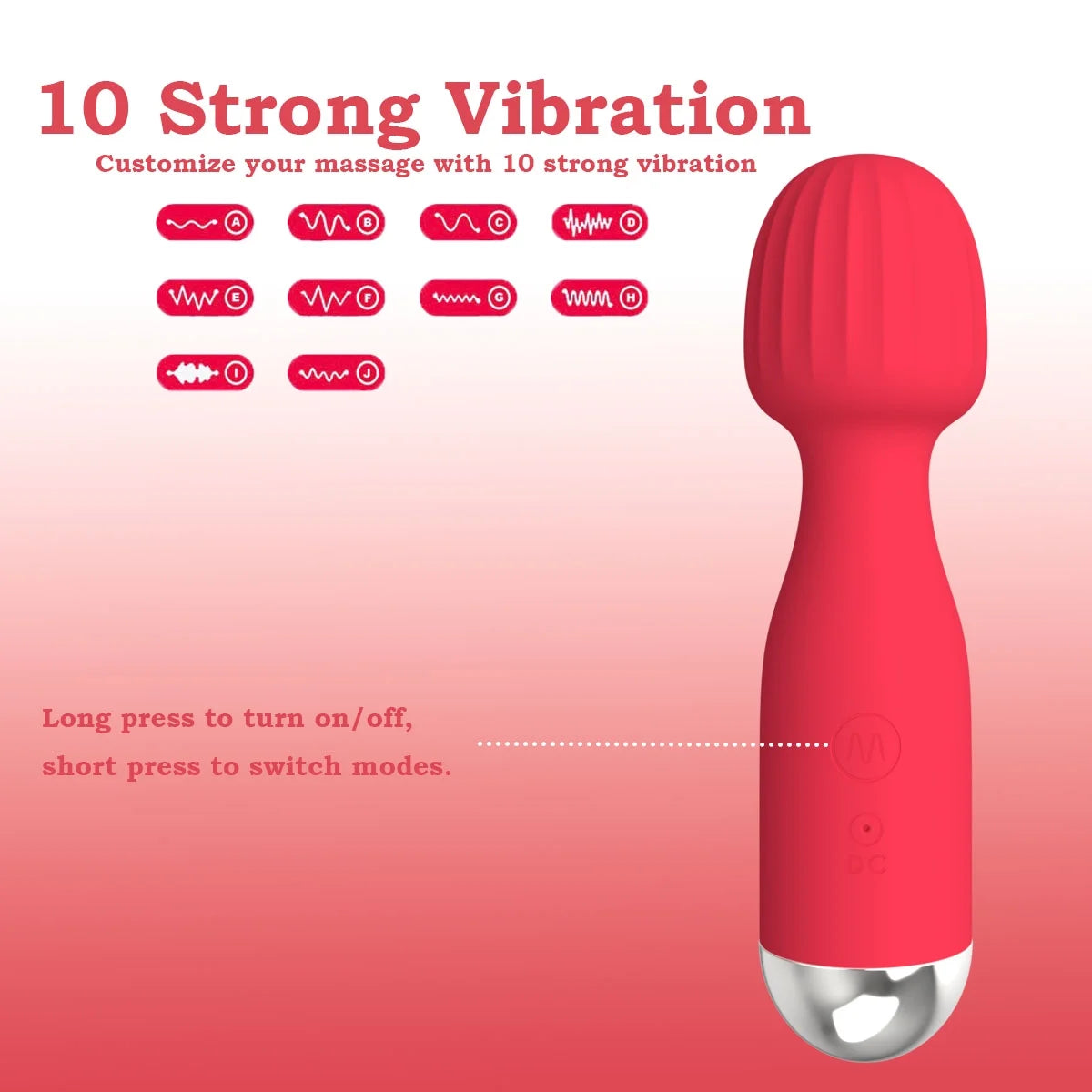 Mini Vibrators Wand Massagers for Women, Clitoral G Spot Vibrators for Female, Adult Toys for Lovers Partner Play, Red