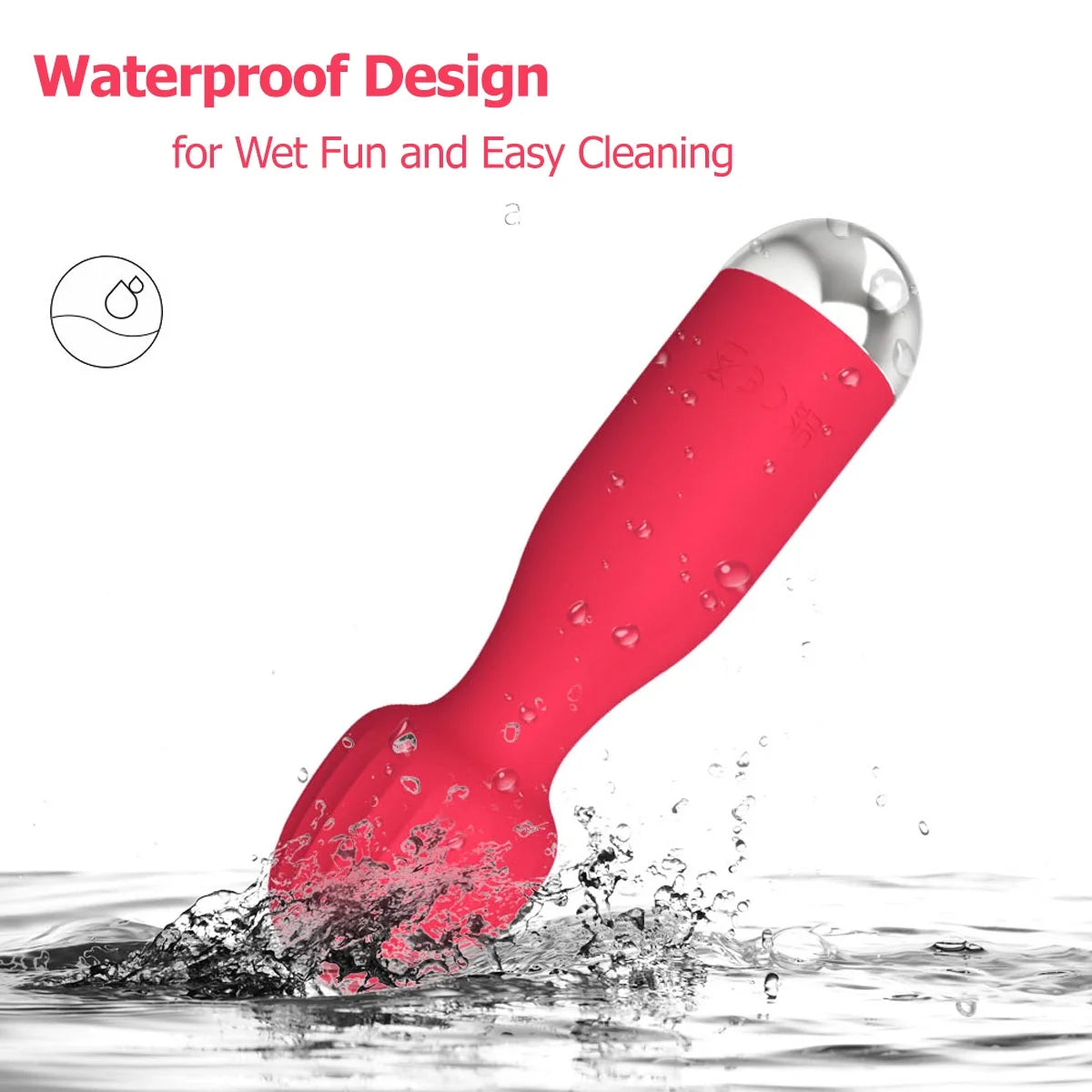 Mini Vibrators Wand Massagers for Women, Clitoral G Spot Vibrators for Female, Adult Toys for Lovers Partner Play, Red