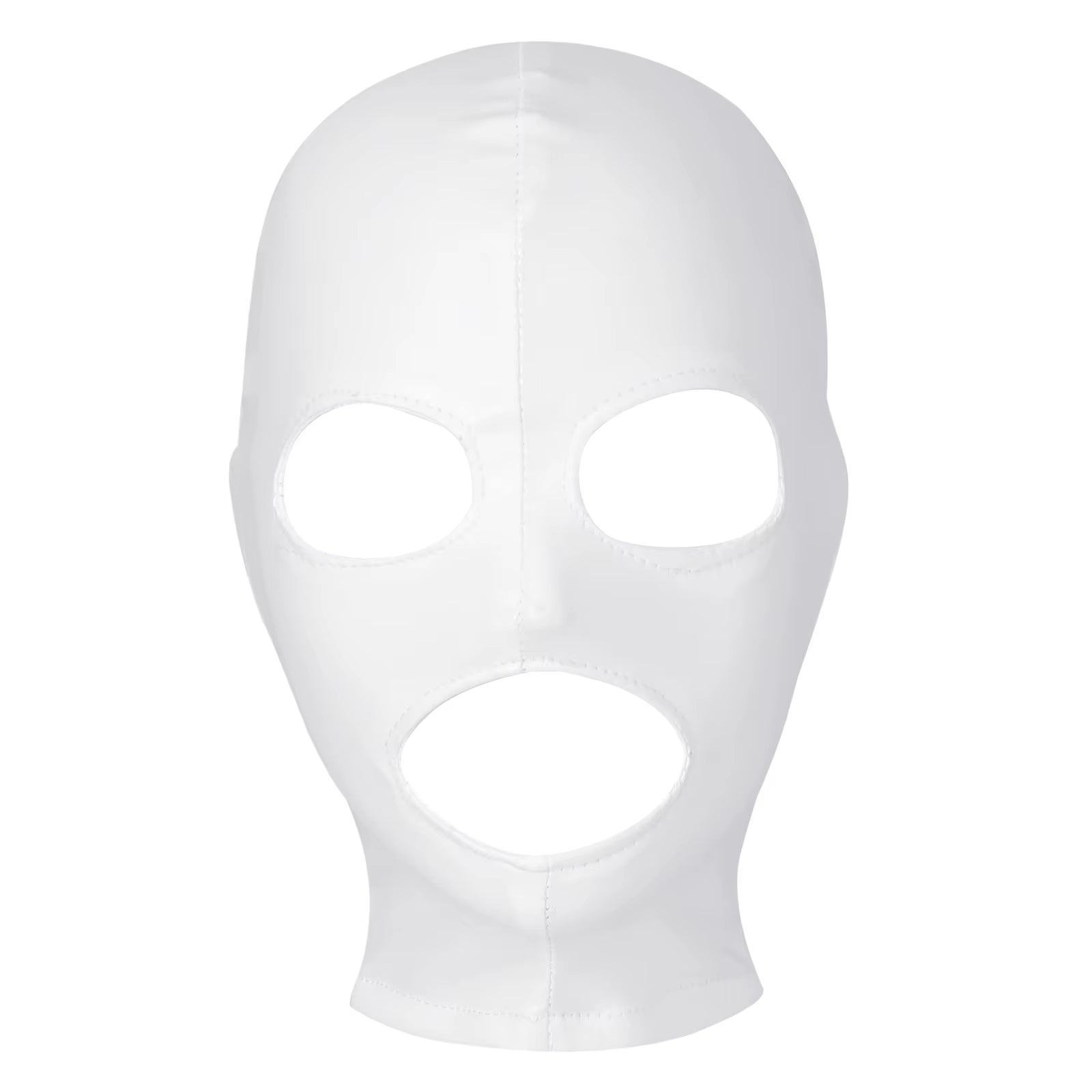 Unisex Latex Mask Men Women Cosplay Face Mask Shiny Metallic Open Eyes and Mouth Headgear Full Face Mask Hood Role Play Costume