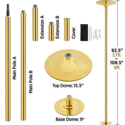 Dance Pole Portable Static Spinning Exercise Stripper Pole Height Adjustable