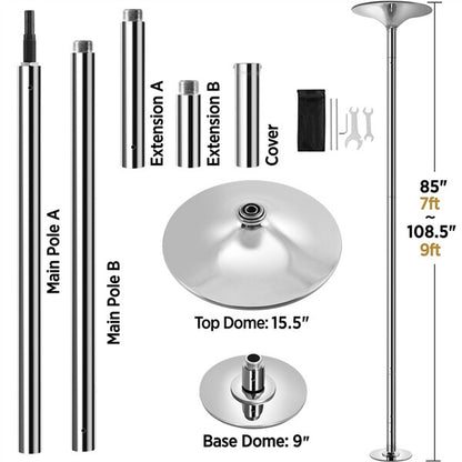 Dance Pole Portable Static Spinning Exercise Stripper Pole Height Adjustable