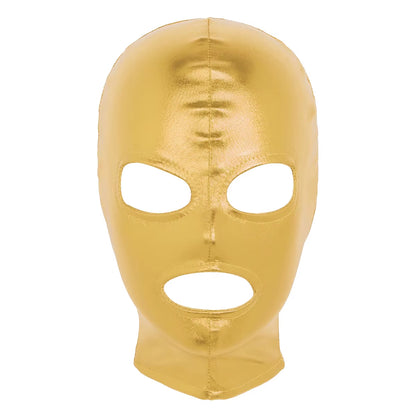 Unisex Latex Mask Men Women Cosplay Face Mask Shiny Metallic Open Eyes and Mouth Headgear Full Face Mask Hood Role Play Costume