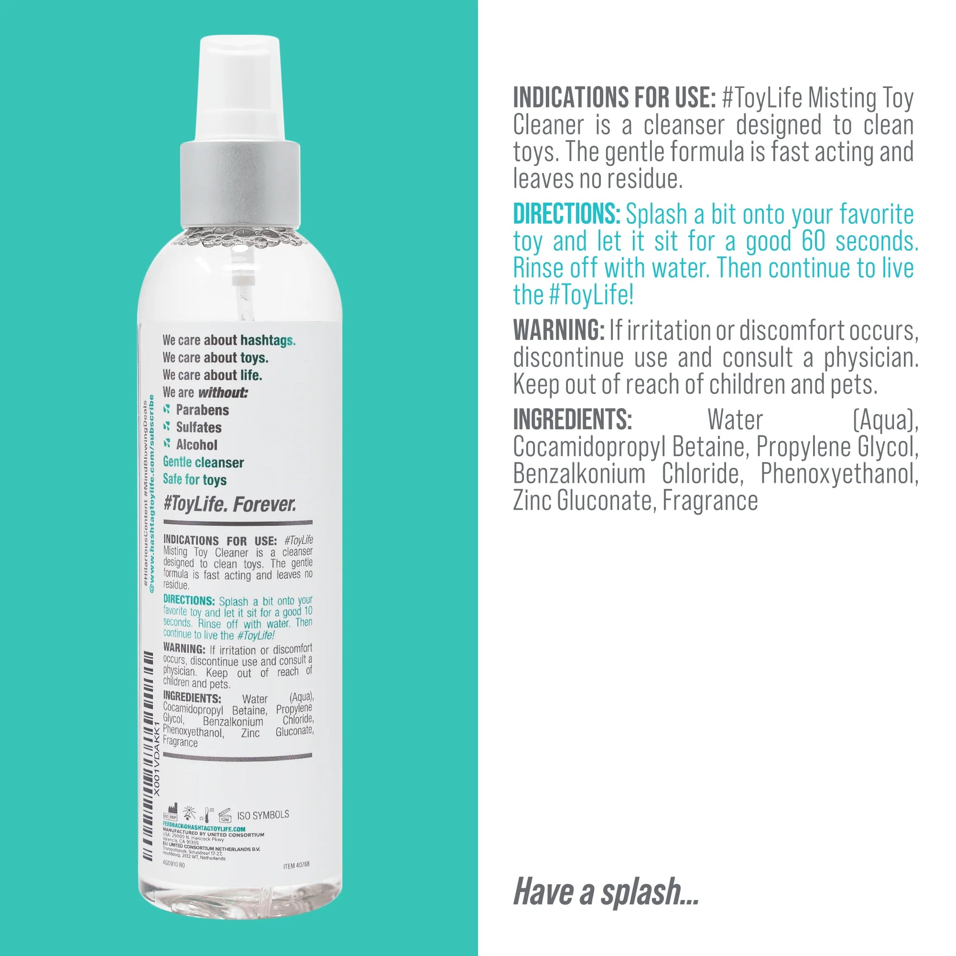(2 Pack) Toy Life All-Purpose Misting Toy Cleaner, All Purpose Cleaning Solution, 8 Fl Oz